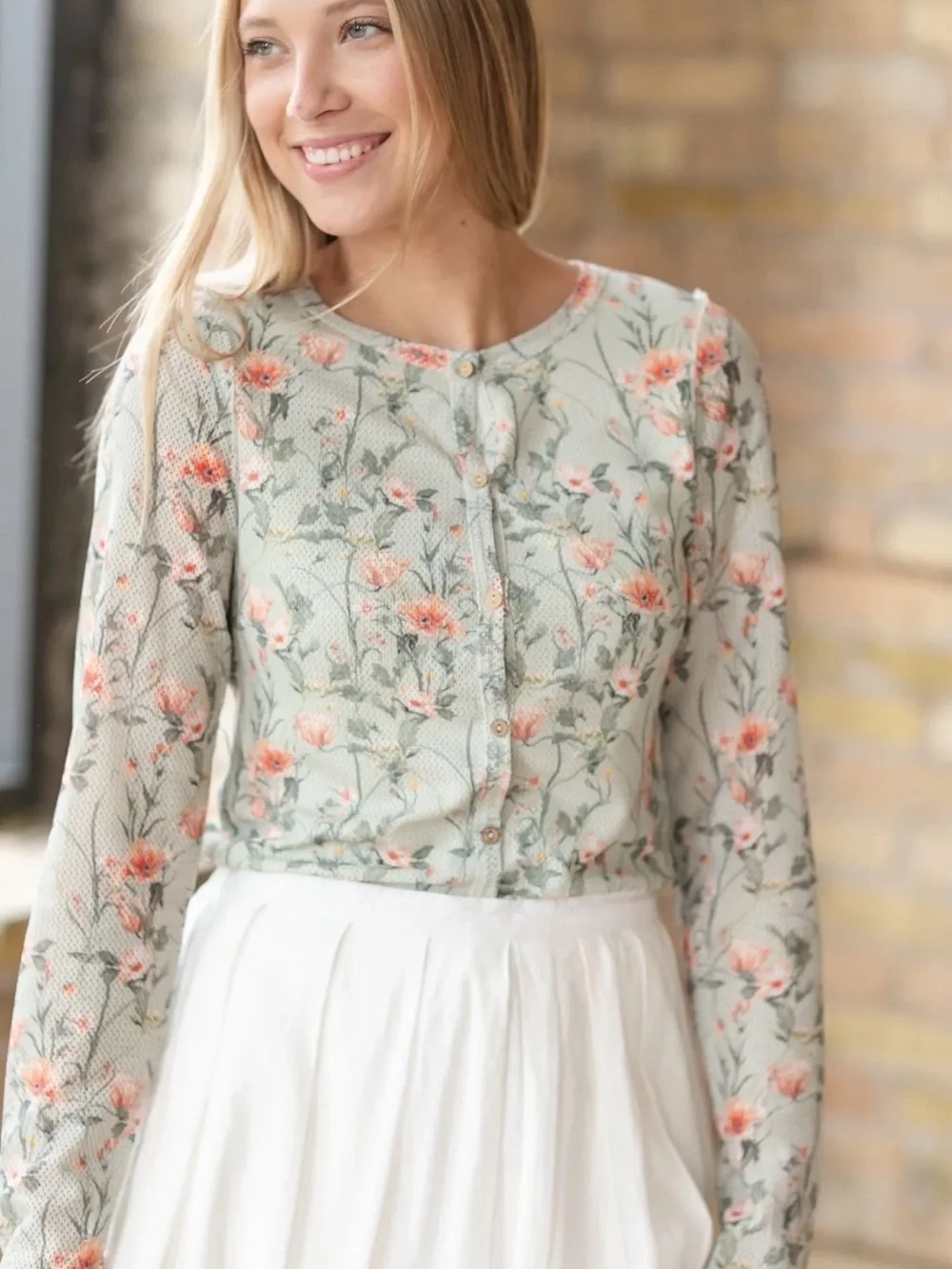 POLAGRAM | Floral Mesh Button Down - Picture 2 of 2